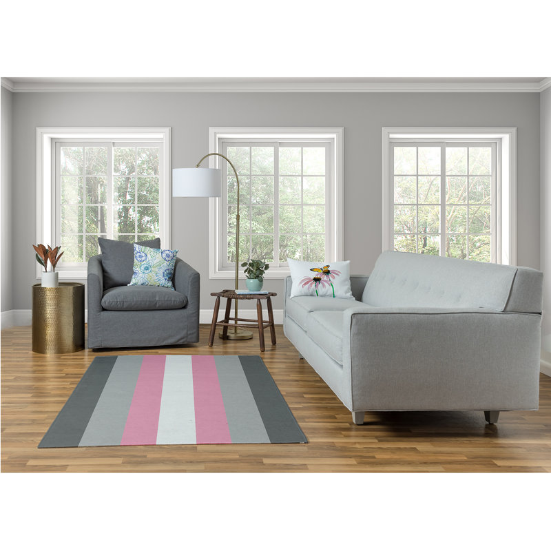 Chenille Striped Indoor Rug, Rectangle 4' x 6'