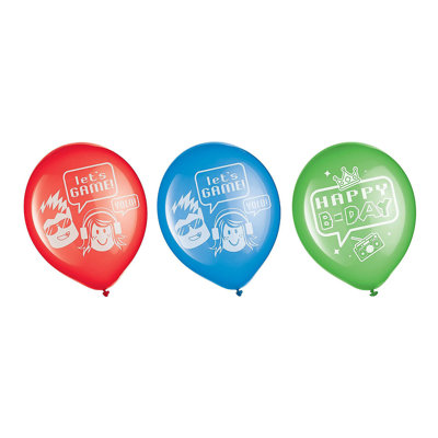 Party Town 12" Latex Balloons, Birthday, Party Supplies, 6 Pieces
