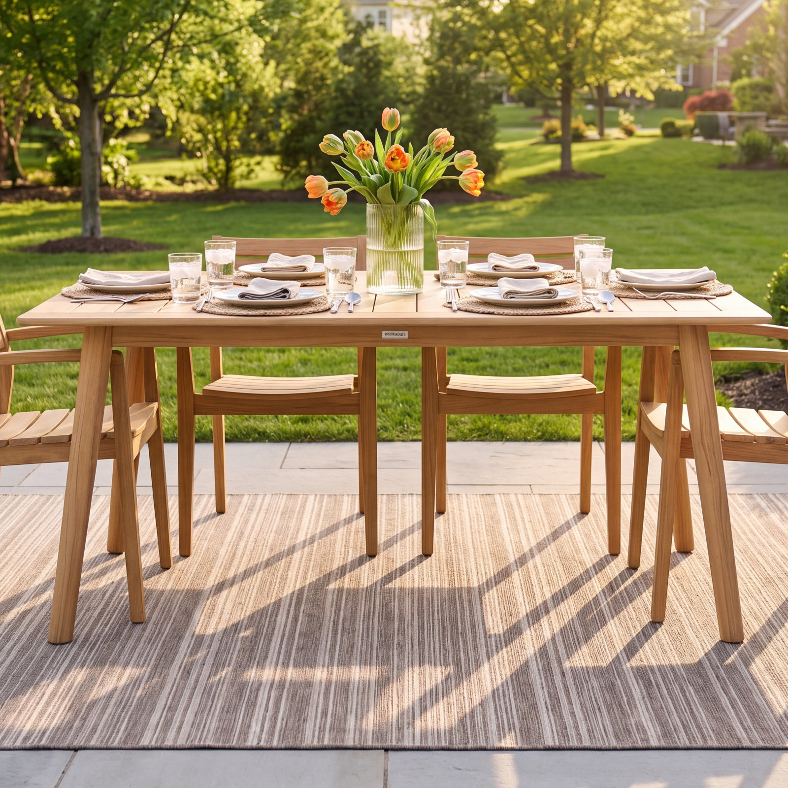 Enid 71'' Teak Outdoor Dining Table