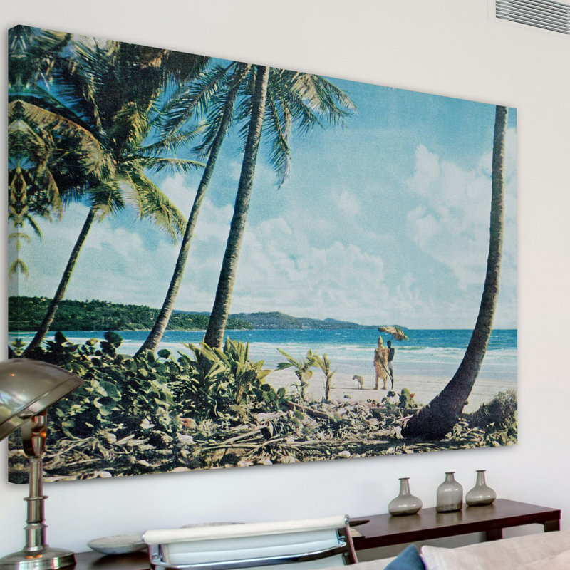 « production de palmiers », reproduction d’art sur toile tendue, H 30 po x l 45 po x P 1,5 po