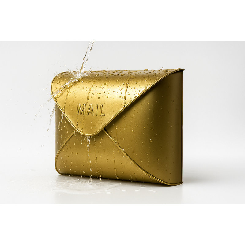 Envelope Steel Wall Mounted Mailbox, Antique Brass
