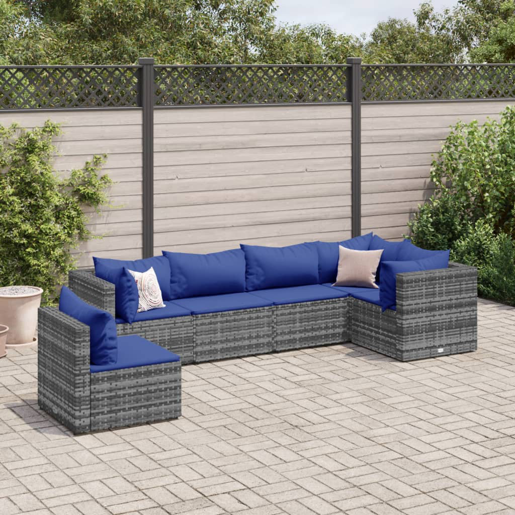 Vidaxl 6-Tlg. Garten-Lounge-Set Mit Kissen Braun Poly Rattan