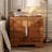 Orion Mid-Century Modern Wood Nightstand With Diamond-Pattern Drawers And Silver Accents-116484472-123040035