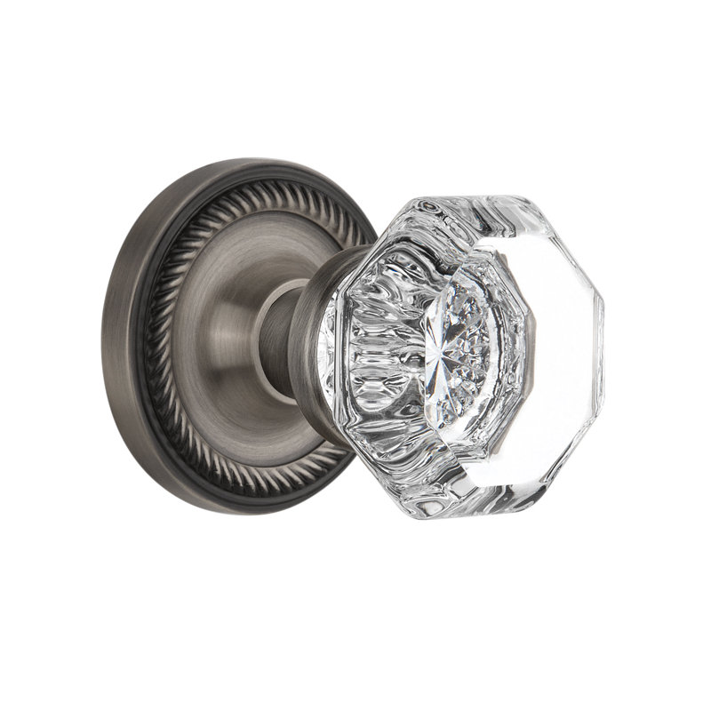 Rope Rosette with Waldorf Door Knob, Antique Pewter