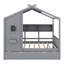 Lit de maison en bois avec lit gigogne, conception moderne pour enfants avec tablette de rangement-1054366906