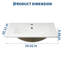 Lavabo de salle de bain rectangulaire moderne encastrable 24 po, lavabo en céramique blanc avec trop-plein, trou unique pour la rénovation de la salle de bain