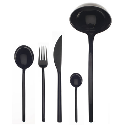 Due Flatware Set - 49 Pieces - Black Gold