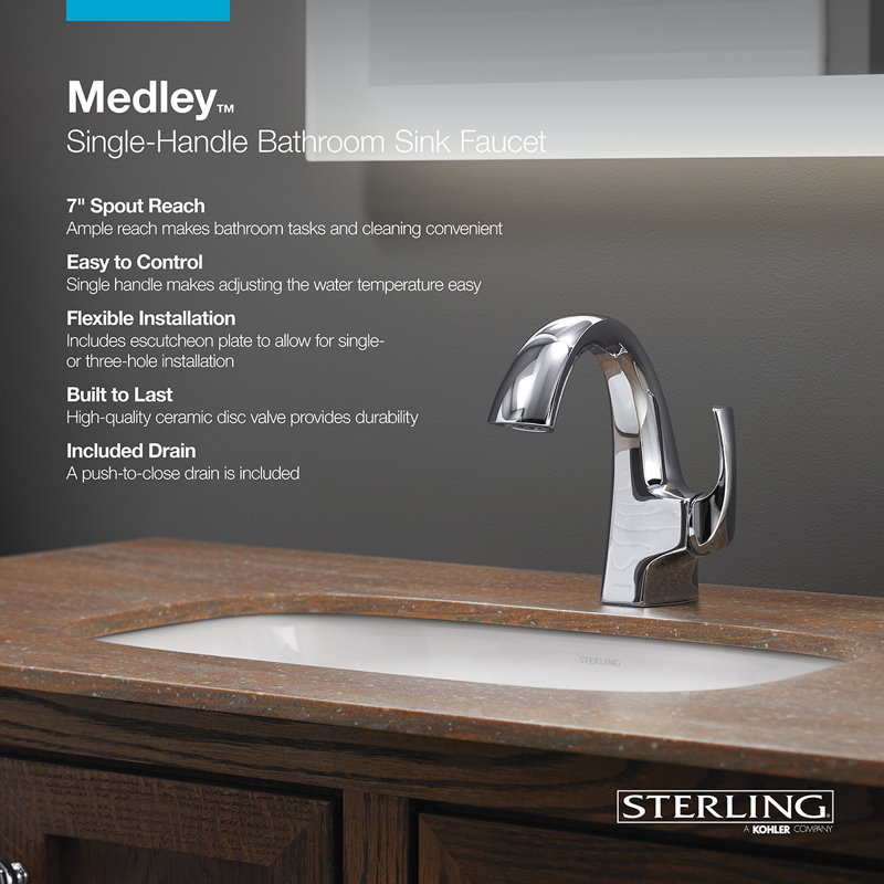 Medley Single-Handle Bathroom Sink Faucet, Polished Chrome