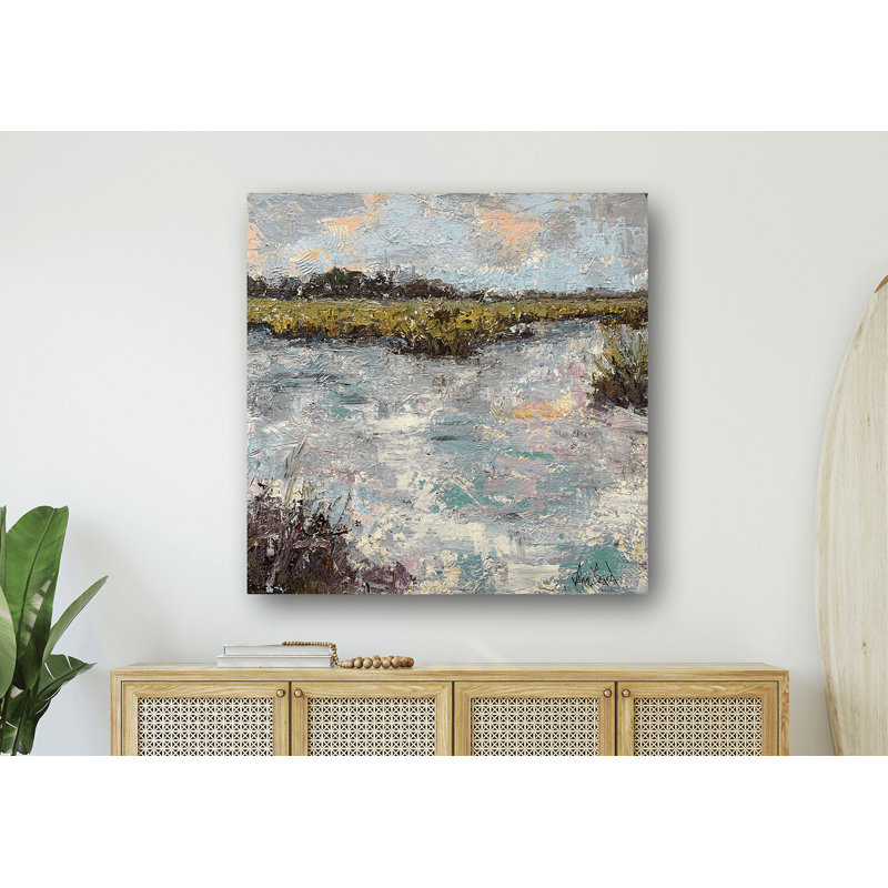 CORAL COAST CORAL COAST - Unframed Print on Canvas, 20" H x 20" W x 1.5" D, Brown Framed Canvas