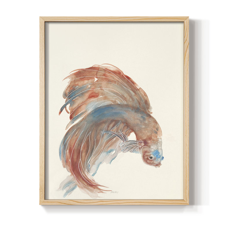 Reproduction encadrée Betta III - bois massif, Naturel, H 30 po x l 24 po