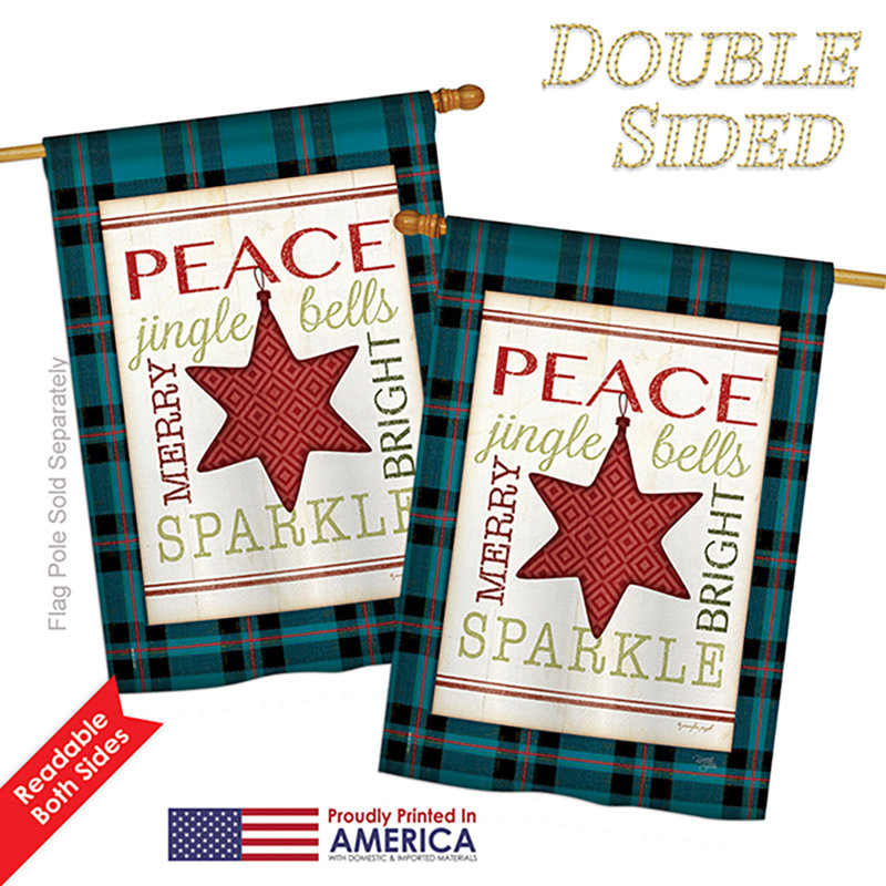 Drapeau intérieur en polyester 40 x 28 po Derun Merry with Brighting Stars Winter Seasonal Impressions