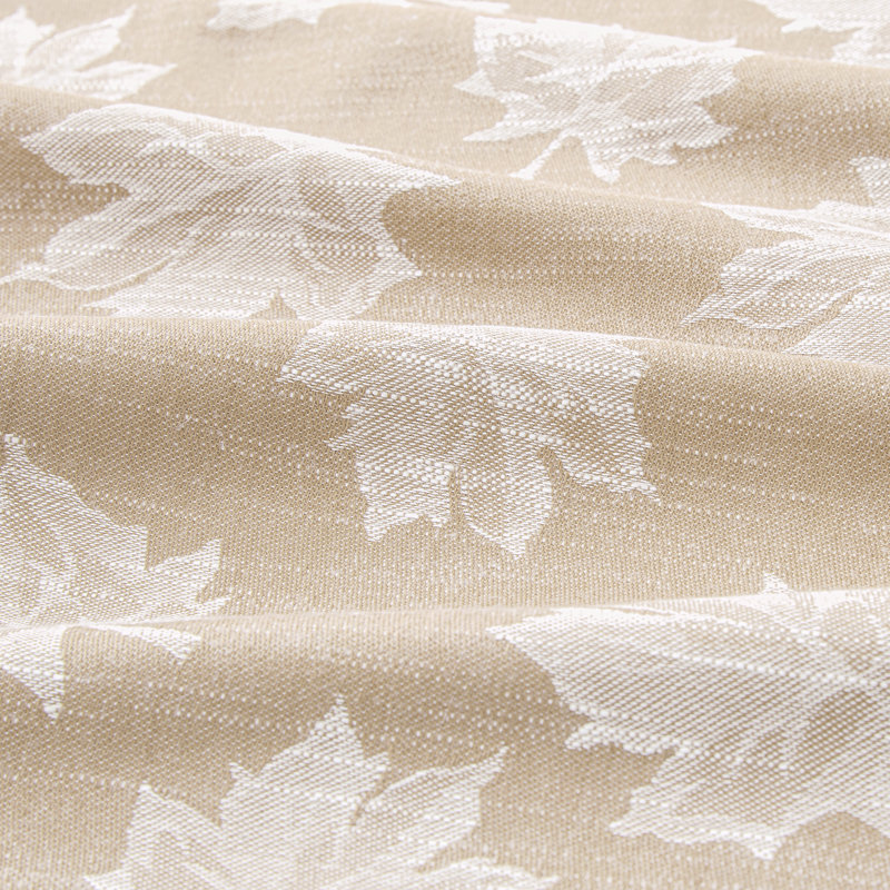 Mattox Falling Leaves Jacquard Cotton Tablecloth, 144"  x 60" Rectangle, Taupe