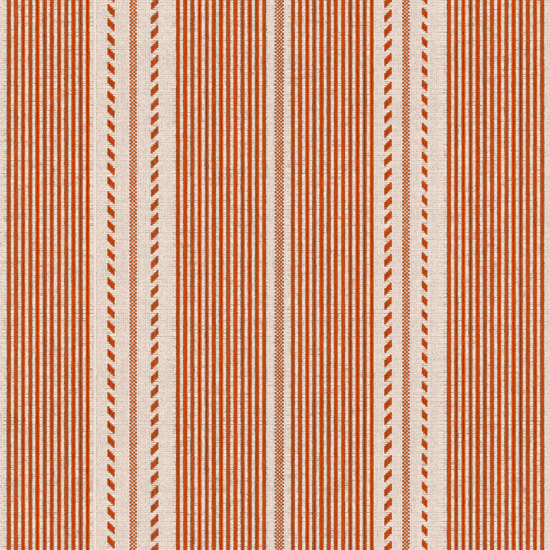 Tales Of Maghreb Striped Wallpaper Roll, Orange/Taupe