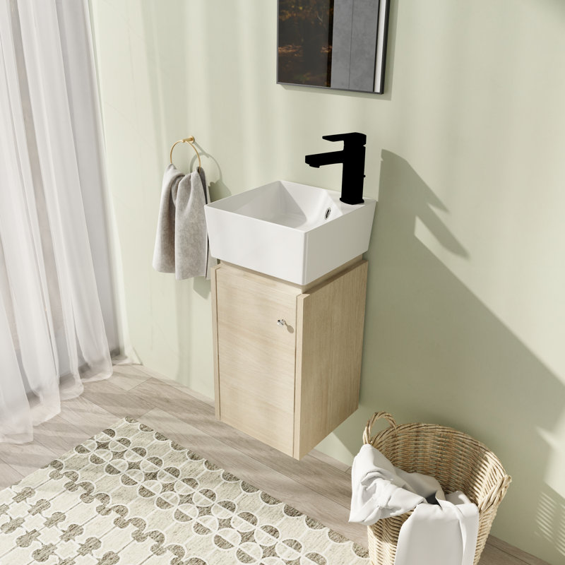 Meuble-lavabo de coin simple 12 po avec comptoir en céramique