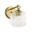 1-Light Ribbed Glass Squat Cylinder Wall Sconce