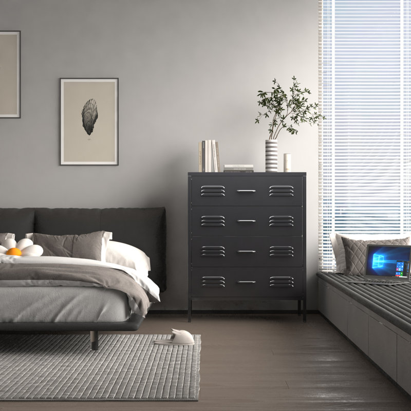 Armoire de rangement en métal avec 4 tiroirs pour le bureau, la maison et le garage