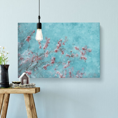 Beautiful Pink Cherry Blossom Tree - Wrapped Canvas Painting