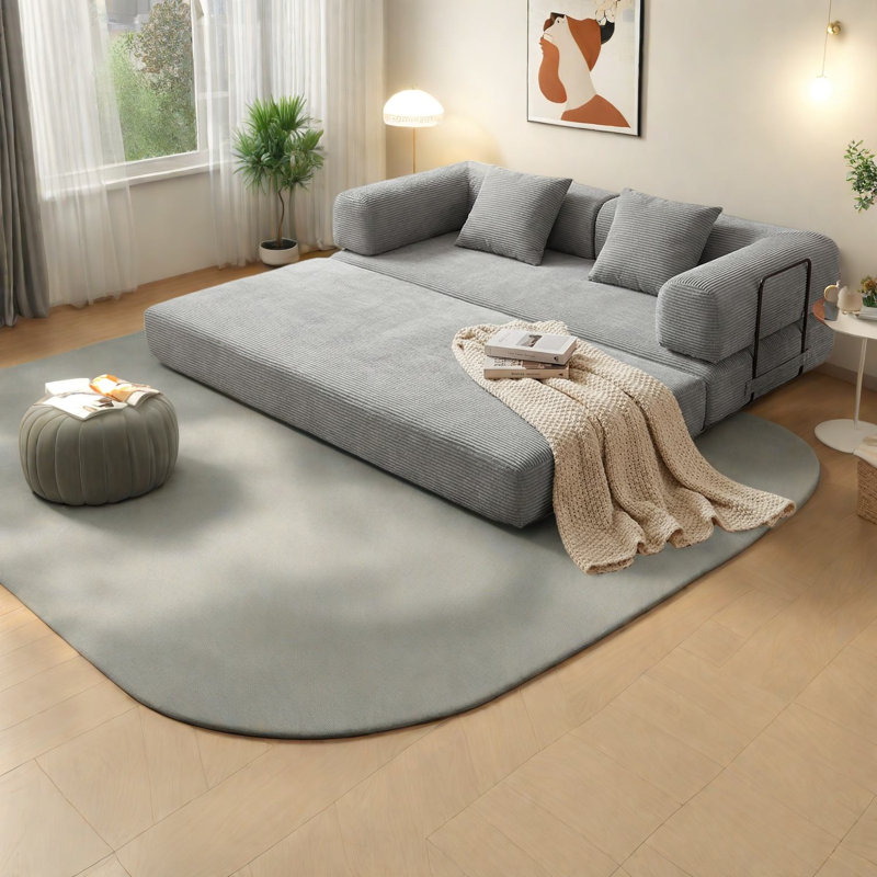 Compression Convertible Sofas, Corduroy Foam Modern Sleeper For Home