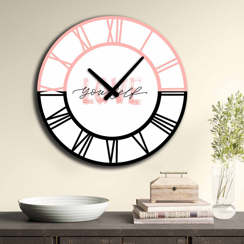 Horloge murale élégante Elegant, 19,7 pouces de diamètre | 100% panneau de fibres à densité moyenne, épaisseur: 0,2 pouce | Design minimaliste élégant pour la décoration de la maison et du bureau | Parfait pour le salon, la chambre à coucher et 