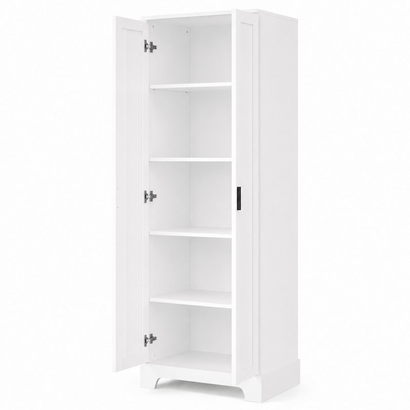 Naber Manufactured Wood Single Storage Cabinet - 2 Doors, White