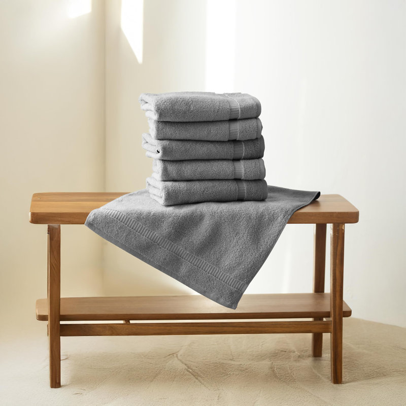 Ensemble de 4 serviettes en coton Antalya, Gris