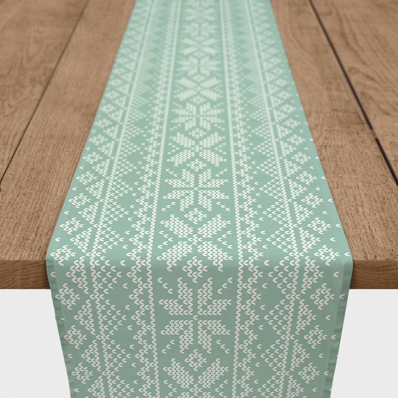 Chemin de table géométrique en coton 100% waithman, L 90 po x l 16 po