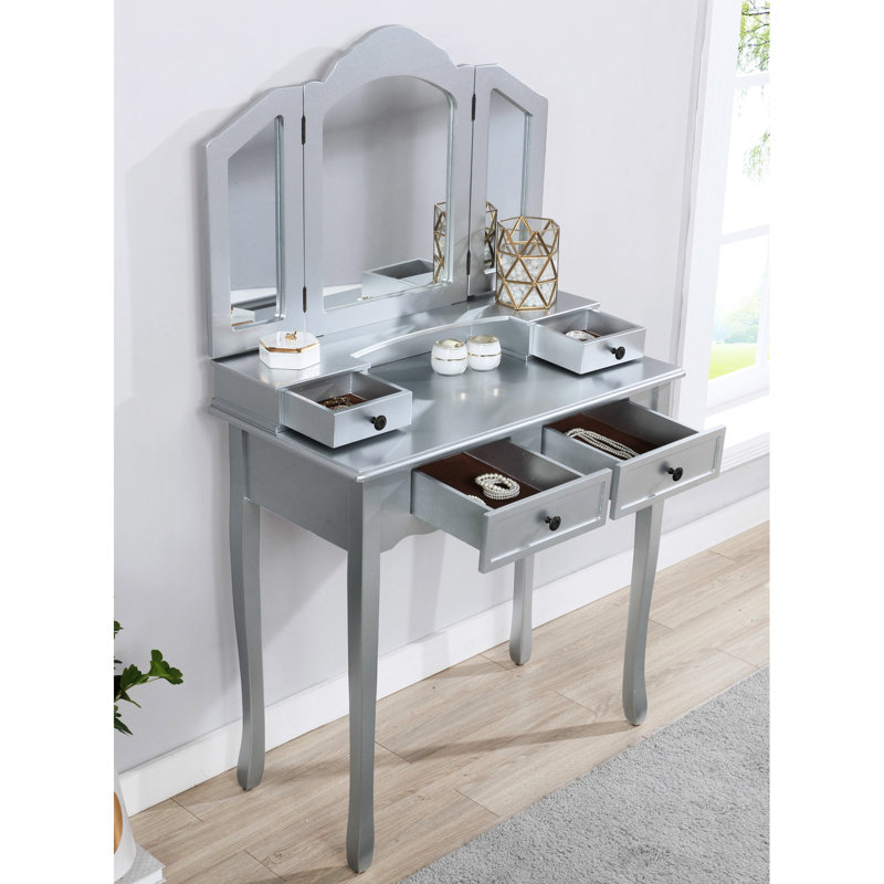 Meuble-lavabo moderne en bois argenté, Argent