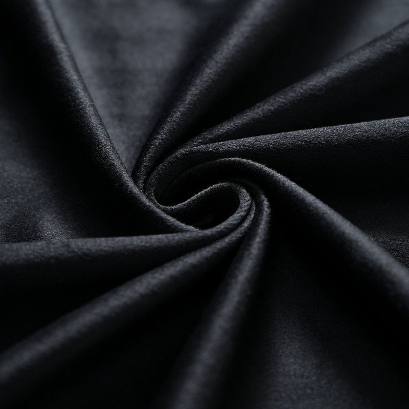 4Pcs Velvet Solid Color Metal Grommets Room Darkening Curtain Panels (Set of 4), 52" W x 108" L, Black