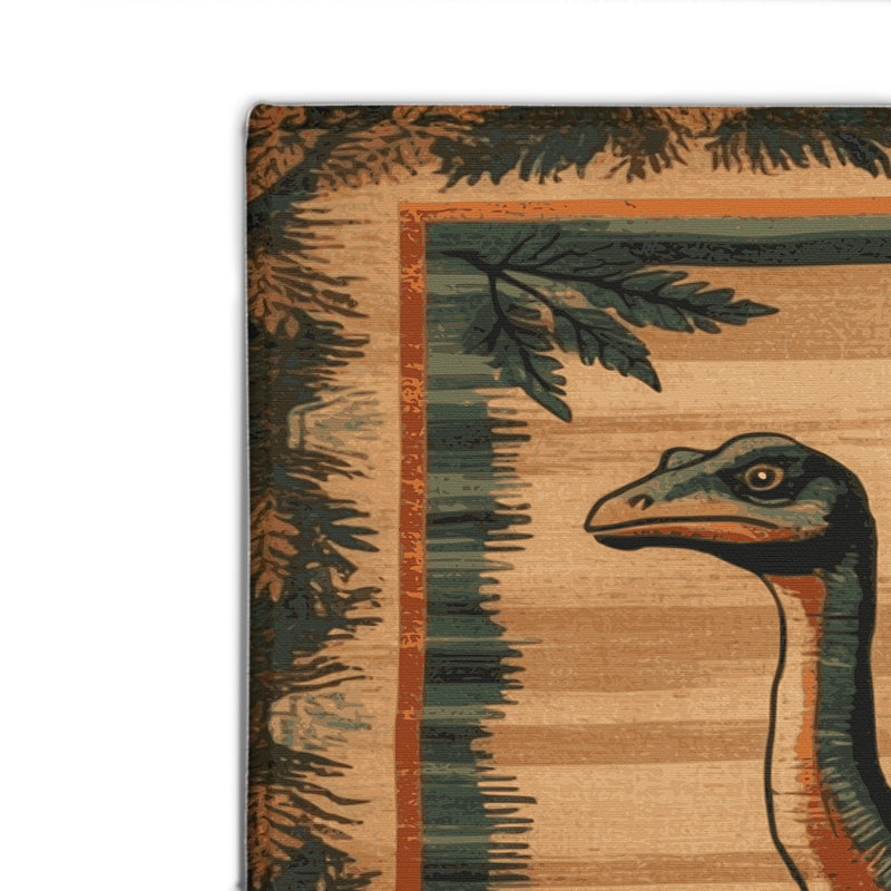 Tapis brun intérieur et extérieur Dinosaurs, Rectangulaire 2 pi x 3 pi