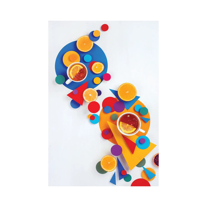 Suprematic Tea Party by Dina Belenko - Wrapped Canvas Print, 20.32 cm H x 30.48 cm W