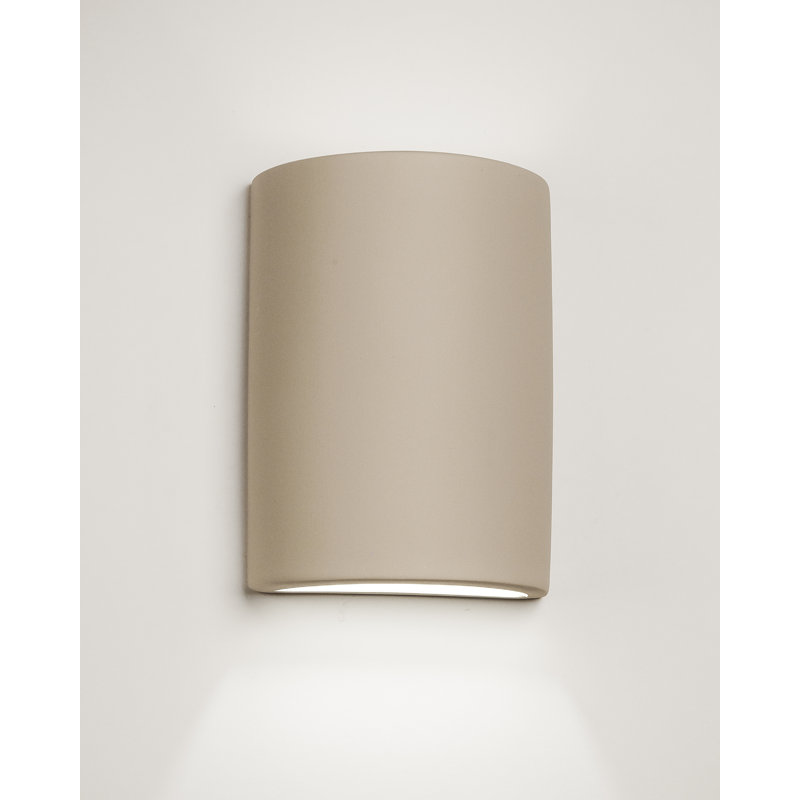 Charny Ceramic Outdoor Wall Light, LED Bulb Included, 13" H x 9.5" W x 5" D, Cottonwood