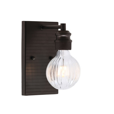 Edge Wall Sconce Shown In Espresso Finish With 4 Watt LED Bulb