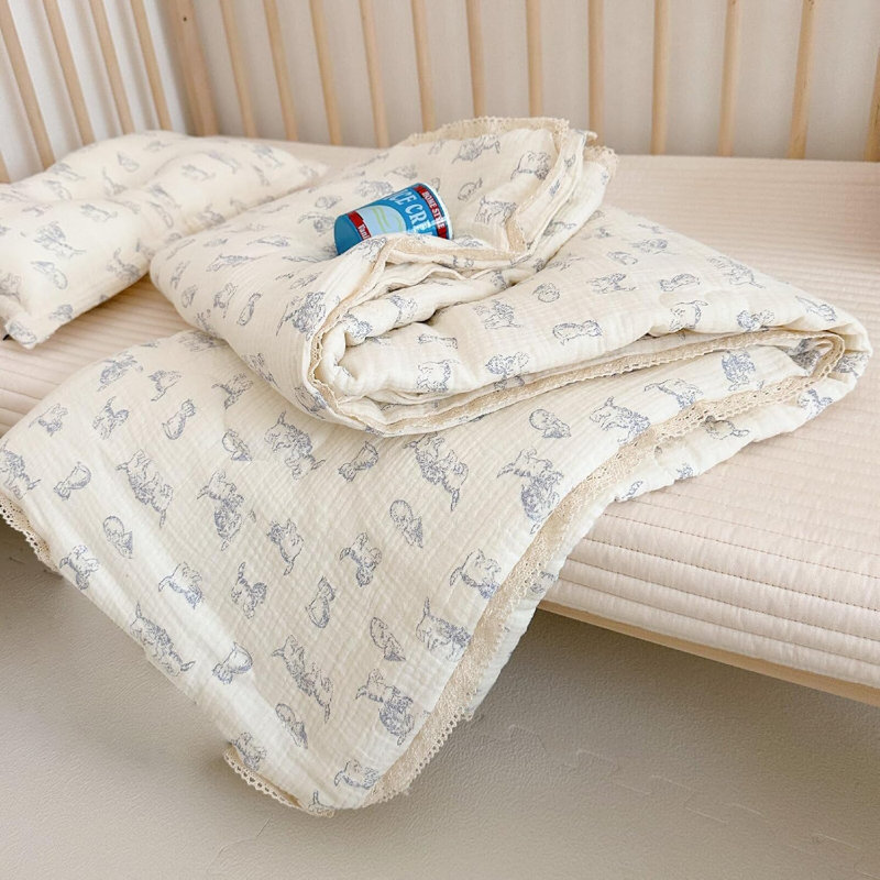 Cute Pattern 2-Layer Muslin Cotton Quilt/Blanket