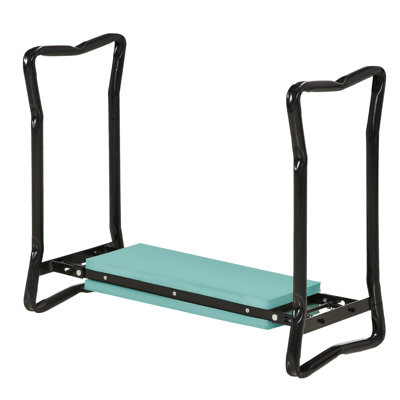 Banc et siège de jardin rembourrés et rembourrés - Tabouret ergonomique pour le jardinage. La mousse douce protège les genoux. Aide à l'arthrite. Poignées pliables. Acier et mousse solides. Siège de 23,5 po x l 10,5 po x H 5,3 po