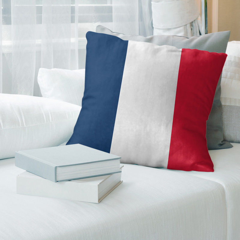 Housse de coussin à rayures pour basket-orléans, 20 po X 20 po, Marine / Rouge
