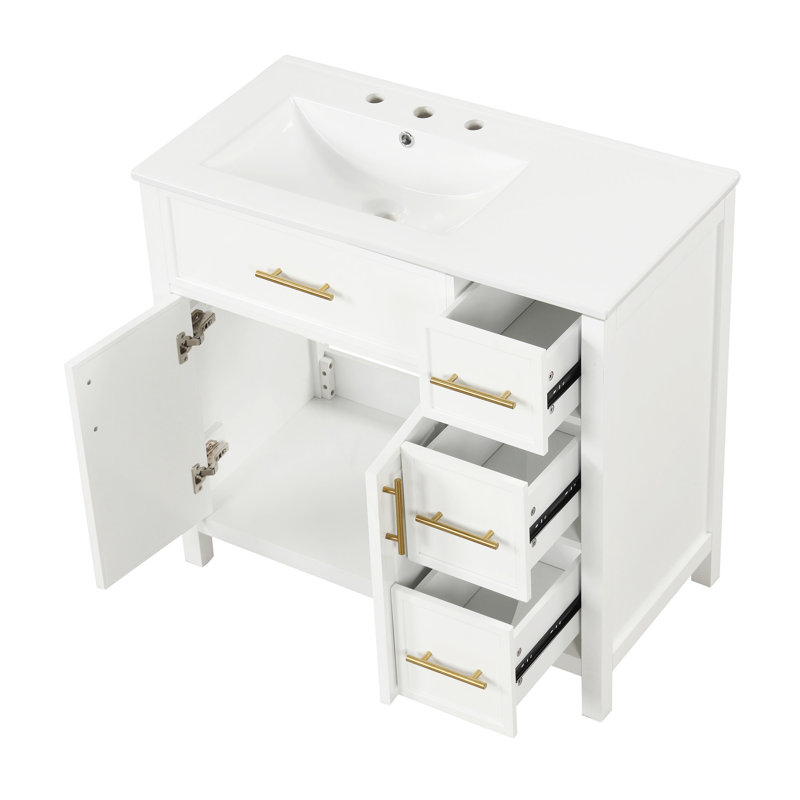 Meuble-lavabo 36 po avec lavabo, Blanc