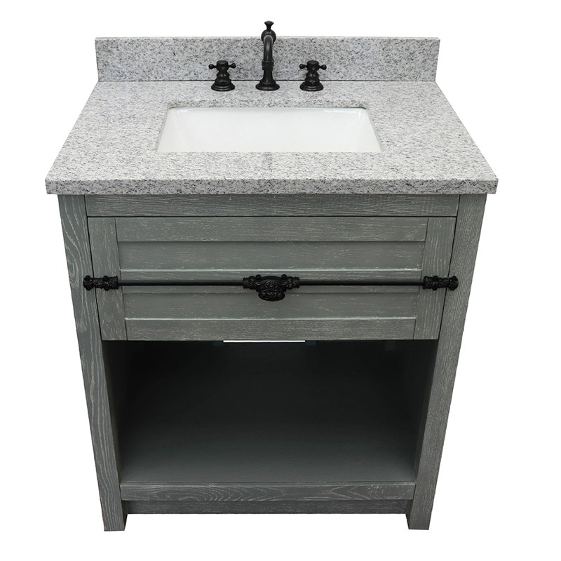 Ensemble de meuble-lavabo pour salle de bain simple 31 po Zimmer, Granite, Gris sauge