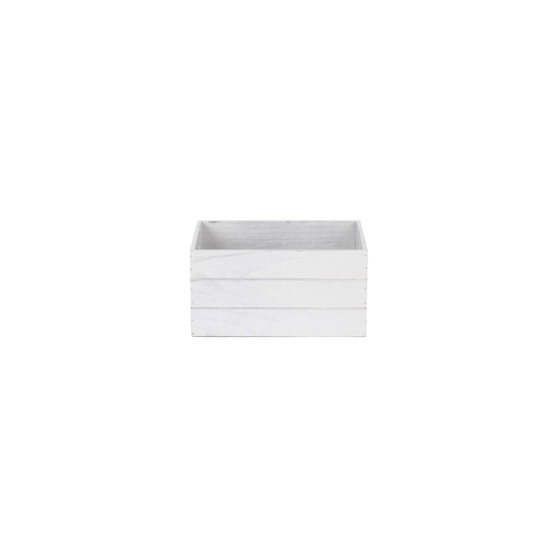 Heart Cut out Storage Crate, White Wash, 15cm H x 30cm W x 20cm D