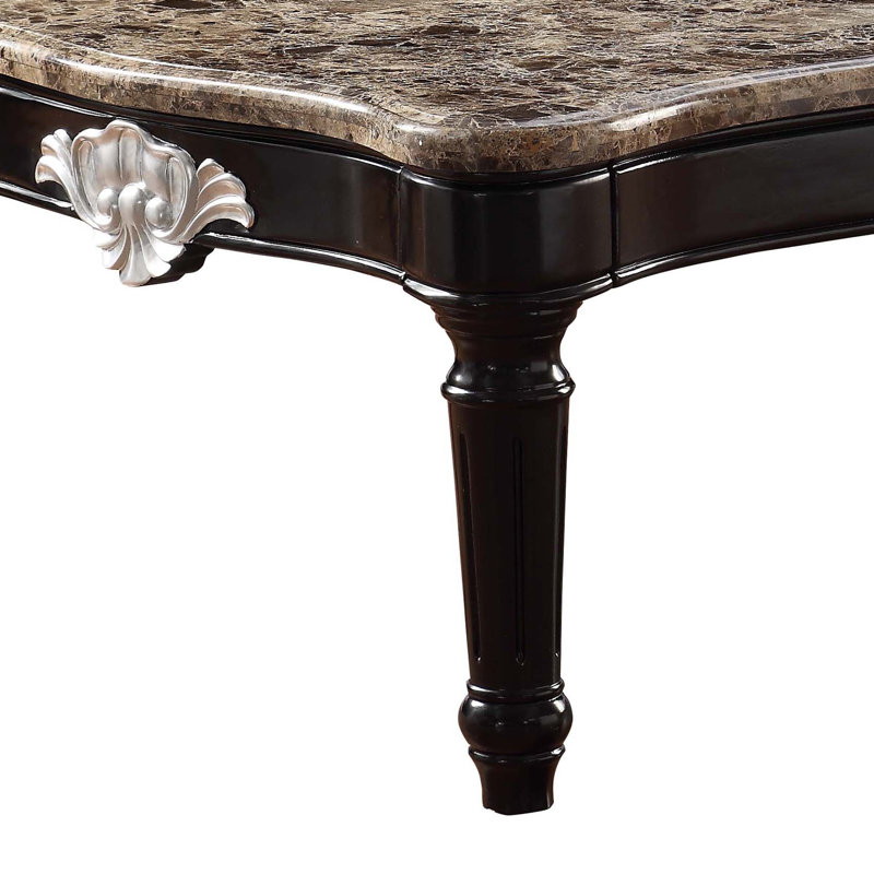 Table basse, plateau en marbre naturel et noir