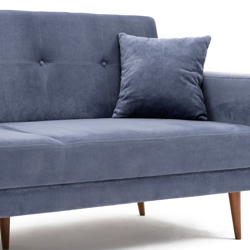 Canapé-lit rembourré 85,8 po Rueter, 100 % polyester mauve clair