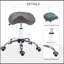 Tabouret ergonomique à roulettes en cuir polyuréthane