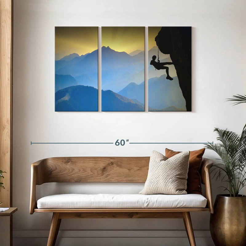 Sireci Cliff Climber At Sunset, 28" H x 45" W