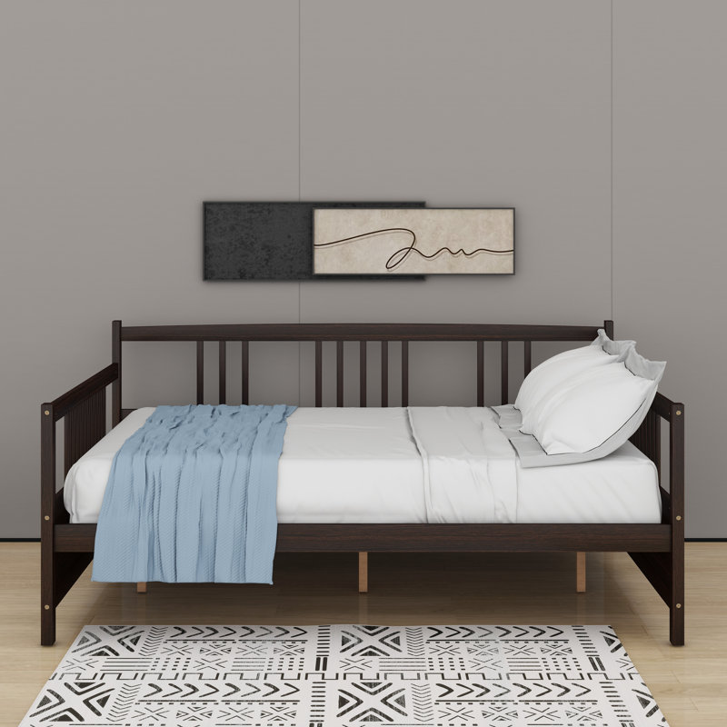 Lit de jour double avec pieds de soutien, Espresso