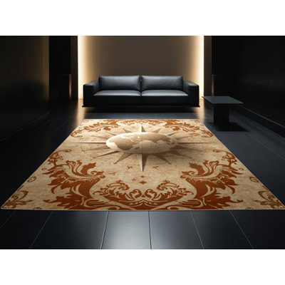 Tapis moelleux moelleux avec boussole Ristaino