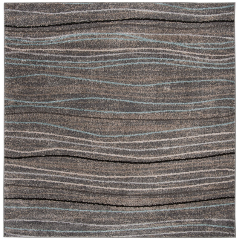 Tapis à motif abstrait Mcnealy, Carré 6 pi 7 po