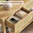 Rattan Console Table with 2 Drawers, Natural Oak Wood Entryway Table with Open Shelf, Narrow Sofa Table for Living Room, Hallway, Boho Style