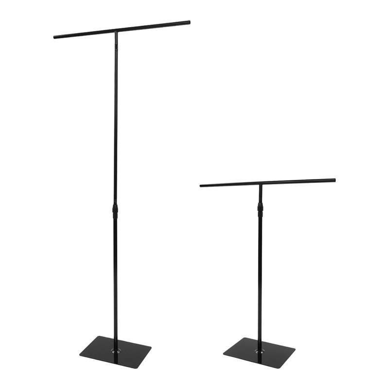 2 supports pour fond de mariage PCS, supports à hauteur réglable, noir, Noir