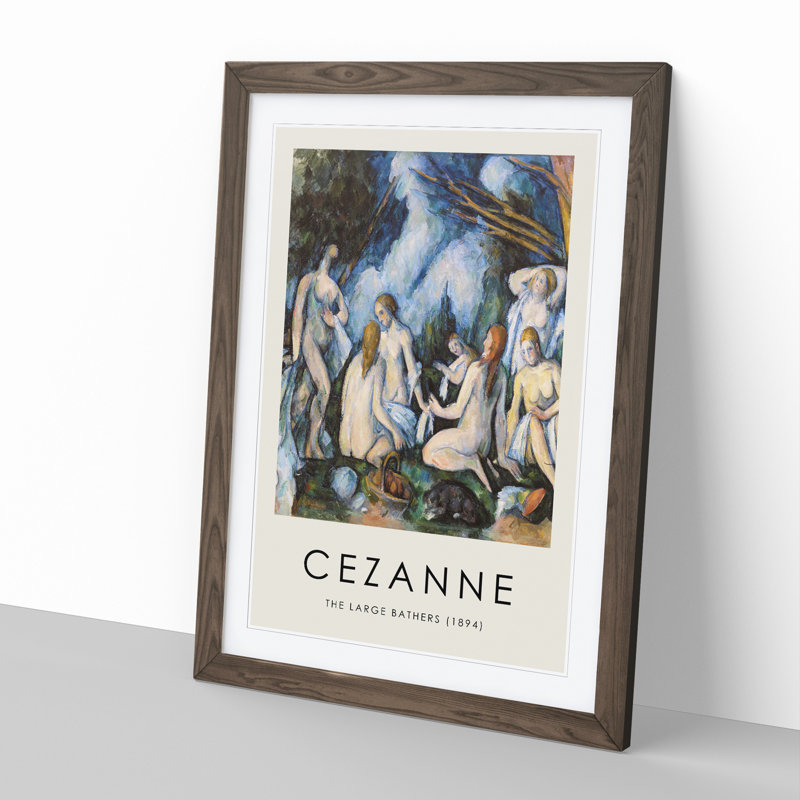 Bathers Vol.7 by Paul Cezanne - Picture Frame Graphic Art, Walnut Framed, 48cm H x 36cm W x 2cm D