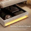 Lit plateforme double avec rangement hydraulique, lumières DEL et station de charge-129392087-129392085