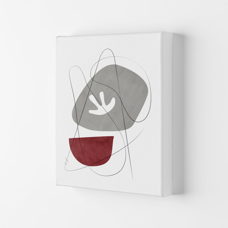 Abstraction With Grey Lines VII - Print, No Framed, 84 cm H x 59.4 cm W x 4 cm D, Wrapped Canvas